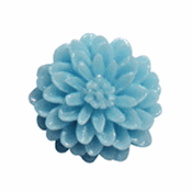 Mini resin blomst, rund, Blå, Ø11mm, 2 stk.